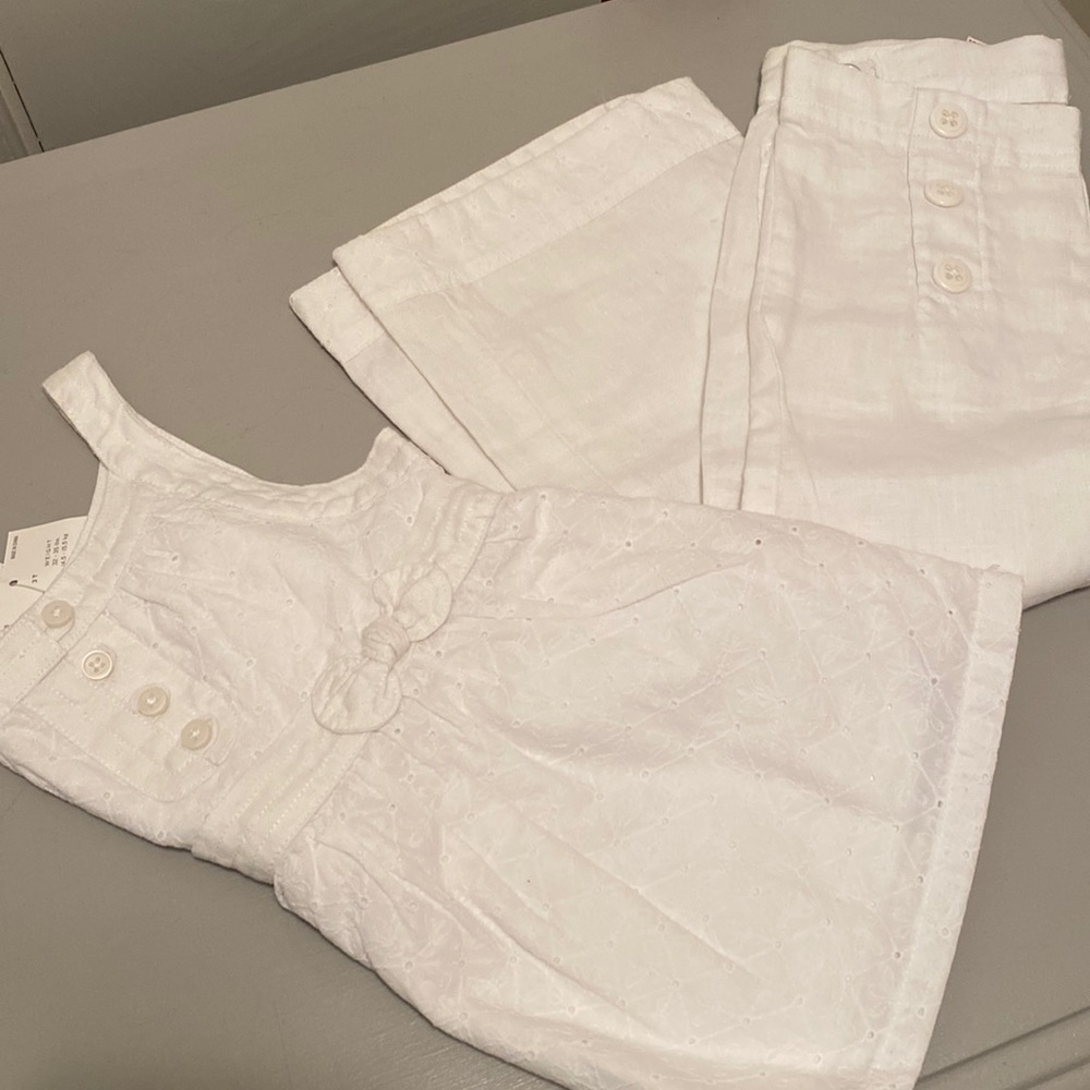 Janie and Jack Eyelet Peplum Top & Pant set
